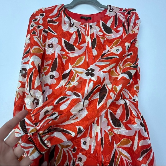 Massimo Dutti JACQUARD DRESS WITH LACE TRIM DETAIL - Picture 3 of 16